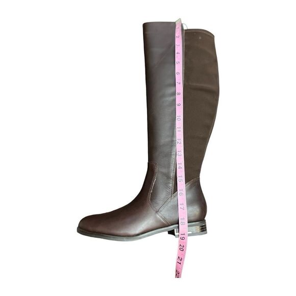 NINE WEST DARK BROWN LEATHER LEVI WIDE CALF BOOTS SIZE 6 NEW - Picture 7 of 8